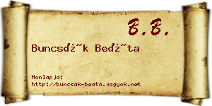 Buncsák Beáta névjegykártya