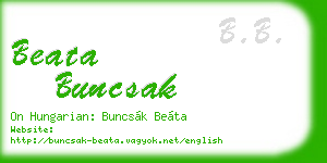 beata buncsak business card