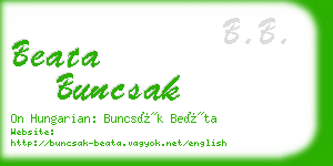 beata buncsak business card